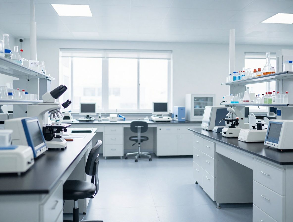 A serene, modern research laboratory interior with diffused natural light, emphasizing clean lines and sophisticated, non-medical equipment. It conveys a sense of scientific rigor and calm inquiry, without any people or specific brands, aligning with an institutional, knowledge-focused atmosphere.